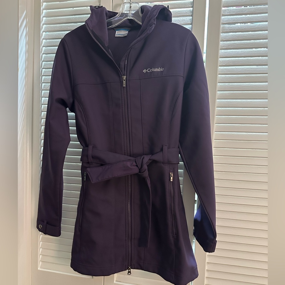 Columbia Purple Ski Jacket Fleece Belted